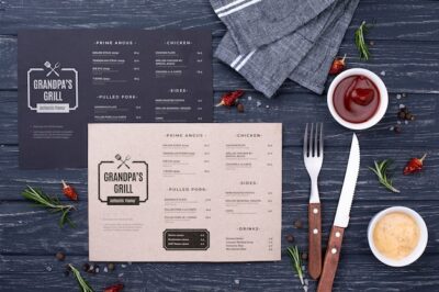 Free PSD | Restaurant menu concept mock-up