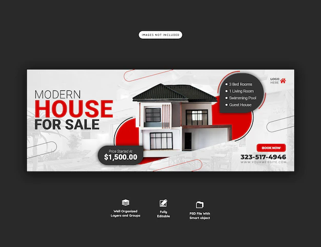 Free PSD | Real estate house property facebook cover banner template