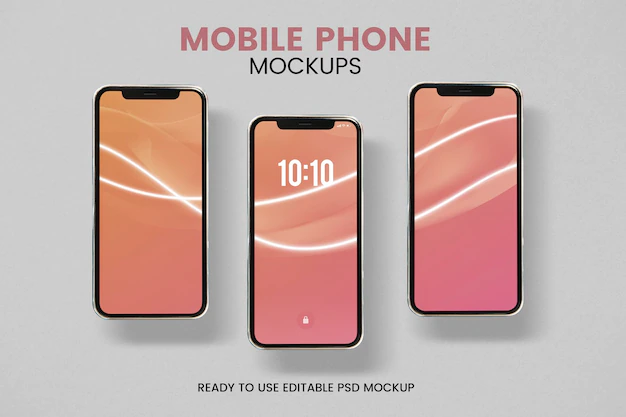 Free PSD | Premium mobile phone screen mockup template