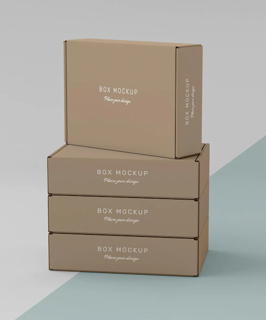 Free PSD | Mock-up for cardboard box storage