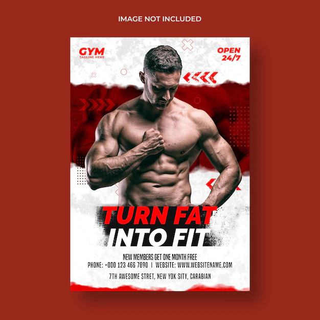 Free PSD | Gym fitness flyer and poster template
