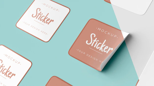 Free PSD | Top view sticker collection mock up