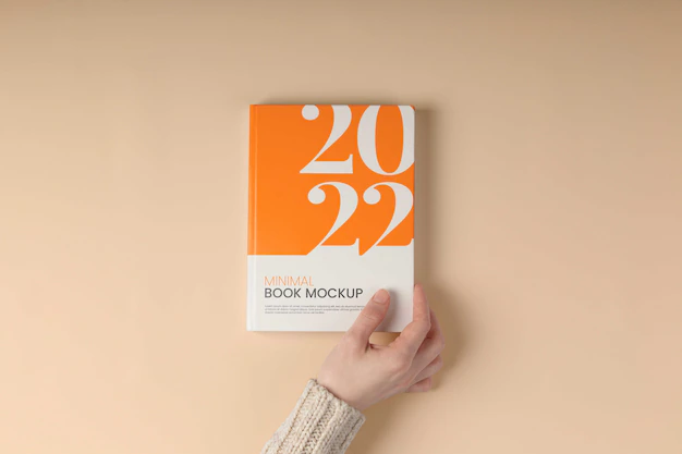 Free PSD | Book mockup with minimal design