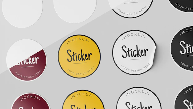 Free PSD | Top view sticker collection mock up