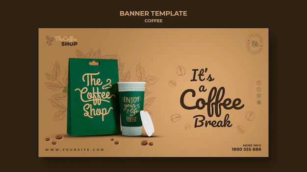 Free PSD | Coffee shop banner template