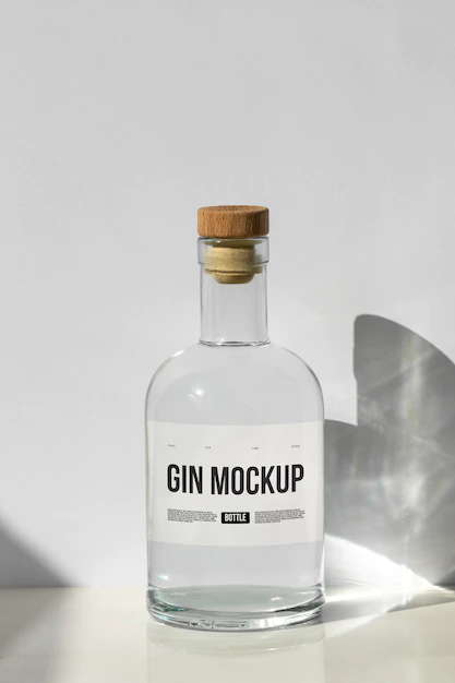 Free PSD | Gin labeling design mockup