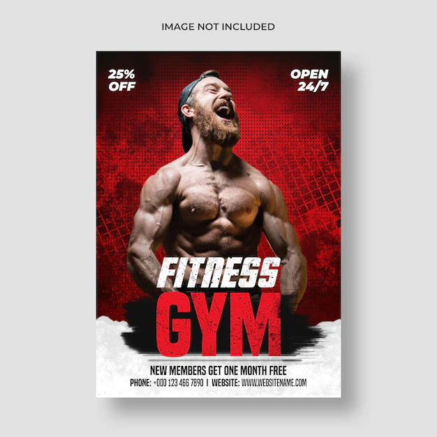 Free PSD | Gym fitness flyer and poster template