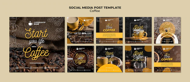 Free PSD | Coffee social media post template