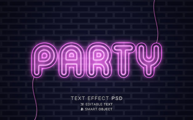 Free PSD | Creative neon text effect