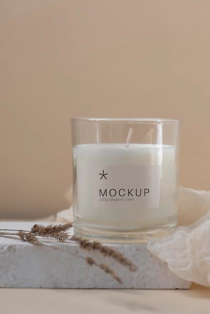 Free PSD | Candle packaging design mockup