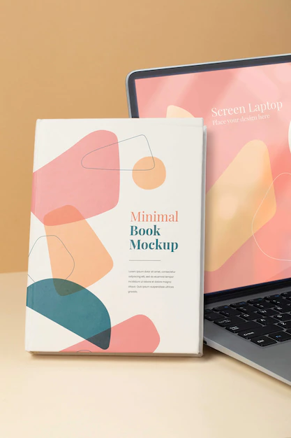 Free PSD | Book mockup with minimal design