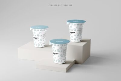 Free PSD | Yogurt or ice cream cup mockup