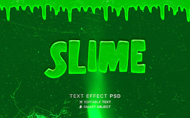 Free PSD | Text effect slime design