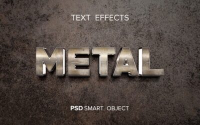 Free PSD | Shiny metal text effect