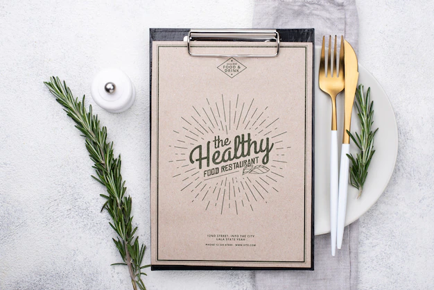 Free PSD | Restaurant menu concept mockup