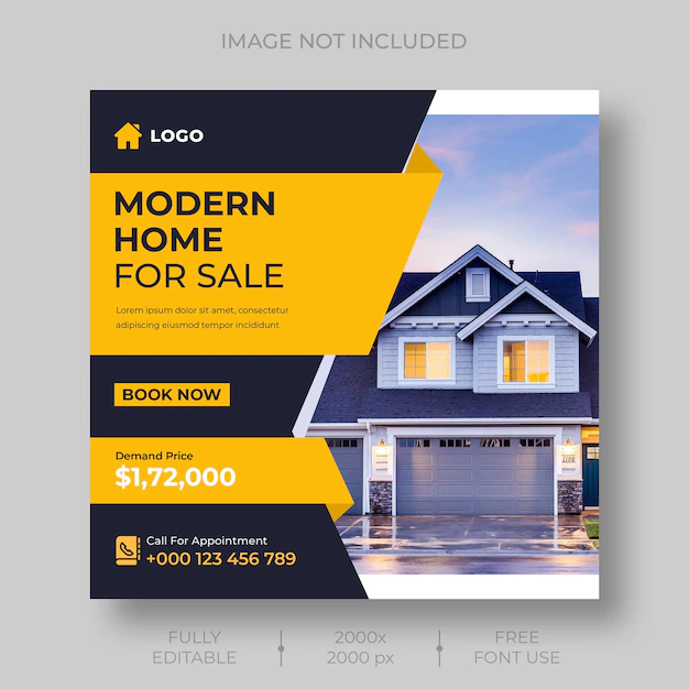 Free PSD | Real estate social media or instagram post template