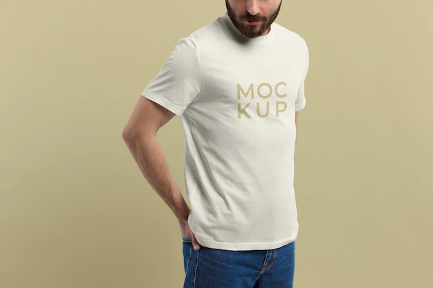 Free PSD | White t-shirt mockup template