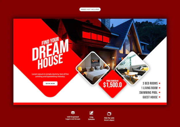 Free PSD | Real estate house property web banner template