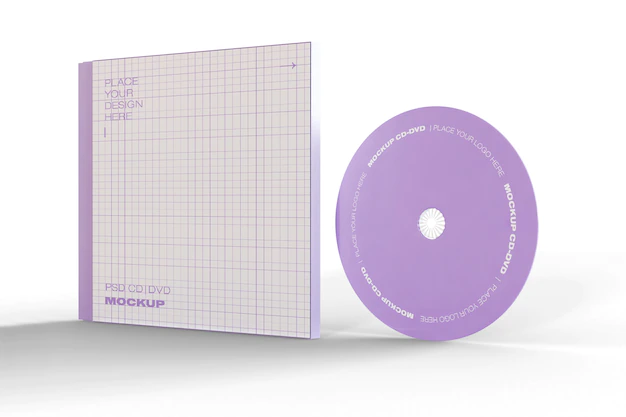 Free PSD | Cd and case mockup