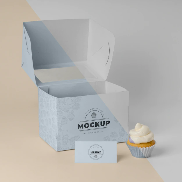 Free PSD | Delicious cupcake mockup