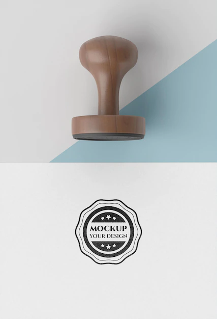 Free PSD | Hand stamp with handle mock-up