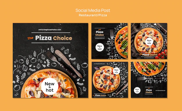 Free PSD | Pizza restaurant social media post template