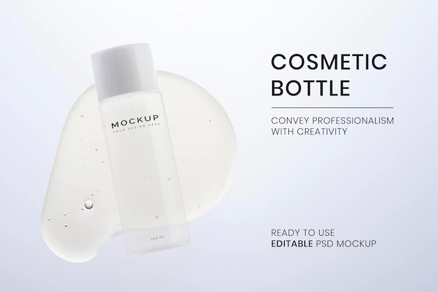 Free PSD | Cosmetic bottle mockup psd ready to use skincare packaging
