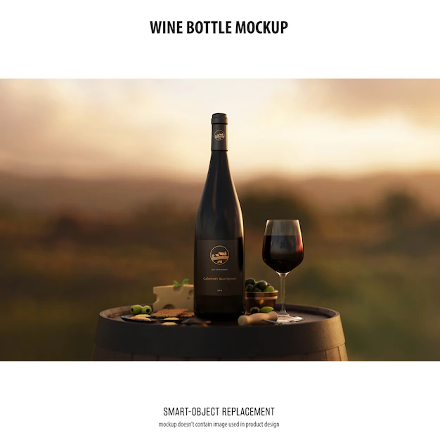 Free PSD | Wine bottle mockup