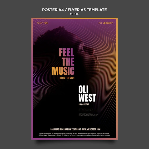 Free PSD | Music festival poster template