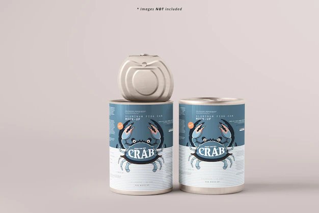 Free PSD | Opened large food can mockup