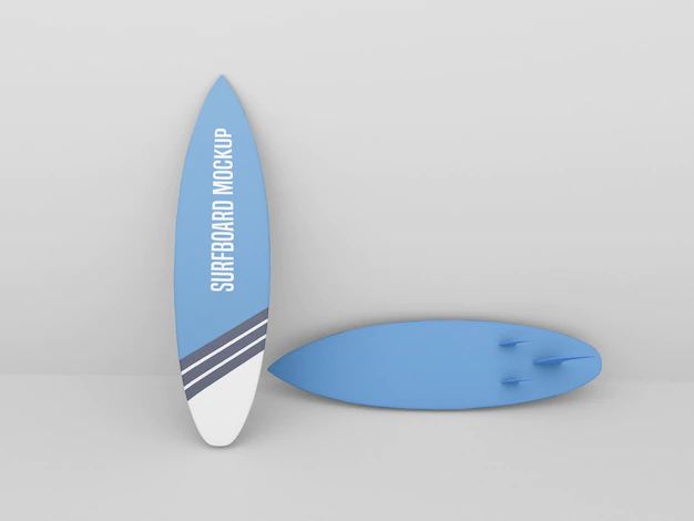 Free PSD | Surfboard  mockup set on white background
