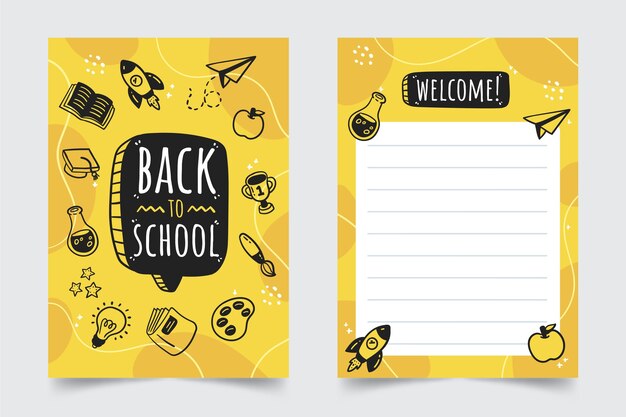 Free Vector | Hand drawn back to school card template