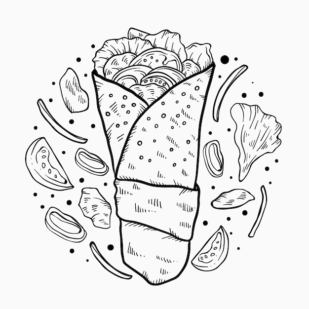 Free Vector | Engraving hand drawn shawarma illustration