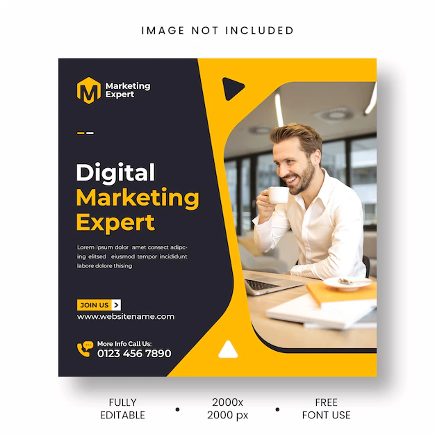Free PSD | Digital marketing agency instagram post and social media banner template