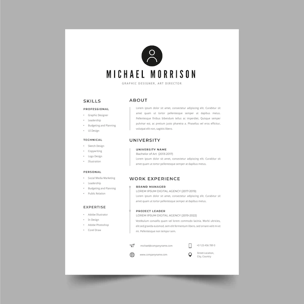 Free Vector | Minimalist cv template