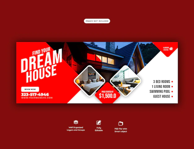 Free PSD | Real estate house property facebook cover banner template