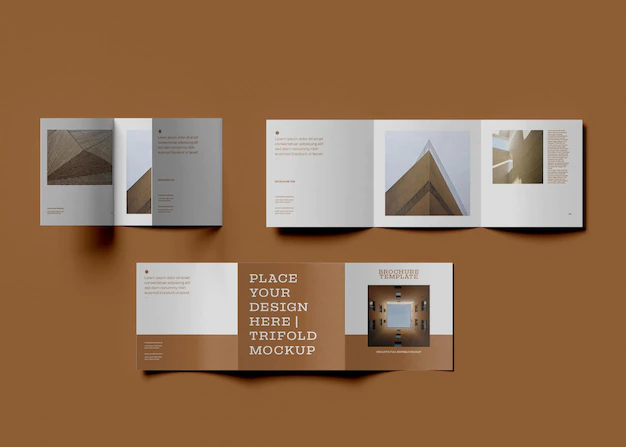 Free PSD | Trifold brochure mockup