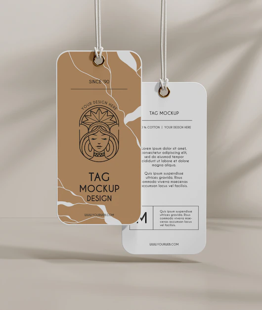 Free PSD | Close up on realistic tag mockup