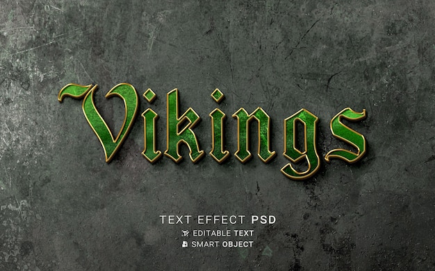 Free PSD | Text effect viking design