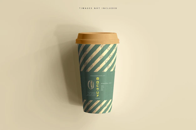 Free PSD | Large size biodegradable paper cup mockup