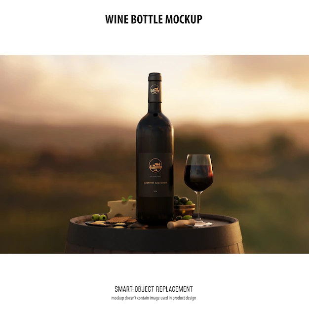 Free PSD | Wine bottle mockup