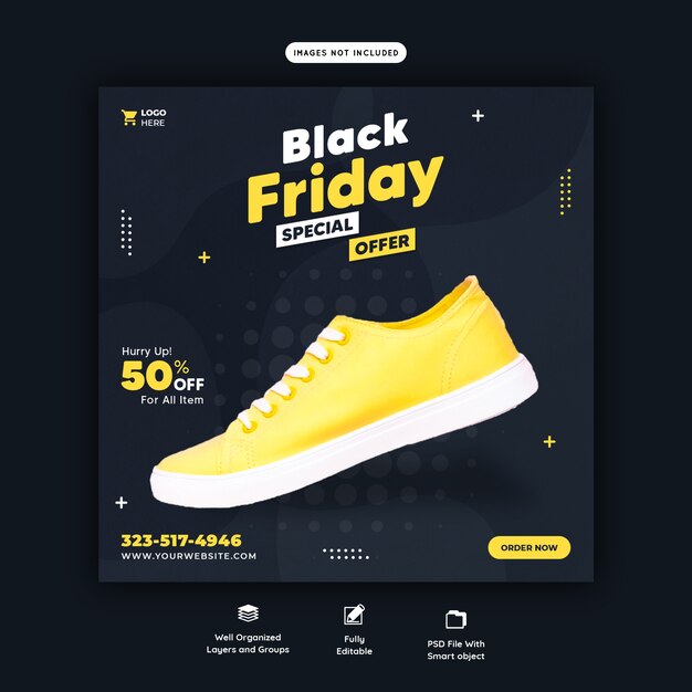 Free PSD | Black friday special offer social media banner template