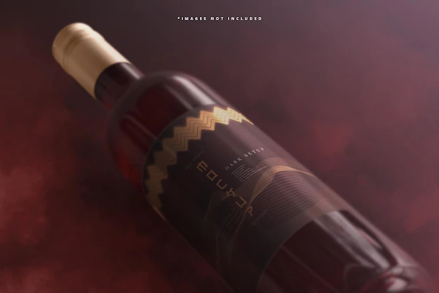 Free PSD | Wine bottle branding mockup