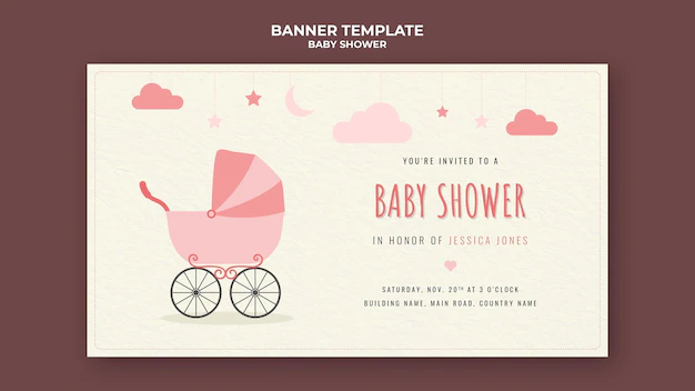 Free PSD | Baby shower banner template