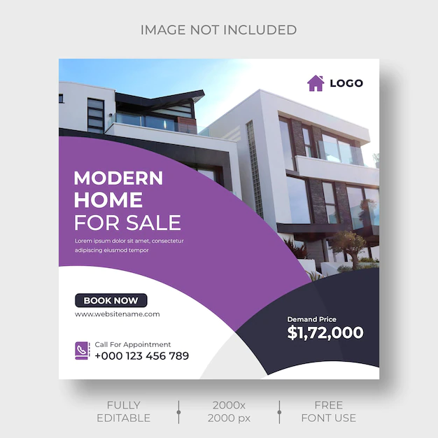 Free PSD | Real estate social media or instagram post banner template