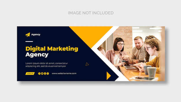 Free PSD | Digital marketing facebook cover page template