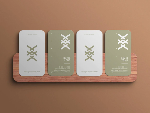 Free PSD | Vertical business card mockup