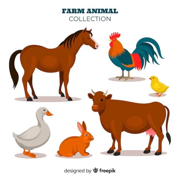 Free Vector | Flat design farm animal collection