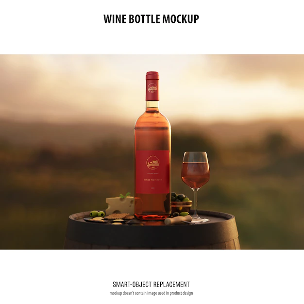 Free PSD | Wine bottle mockup