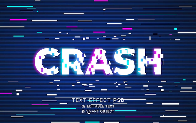 Free PSD | Futuristic glitch text effect